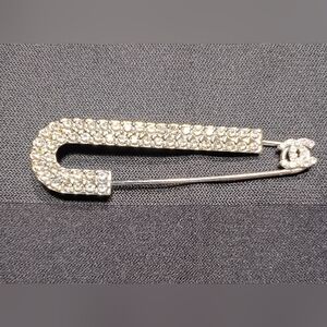 Sparkling Silver Crystal Brooch